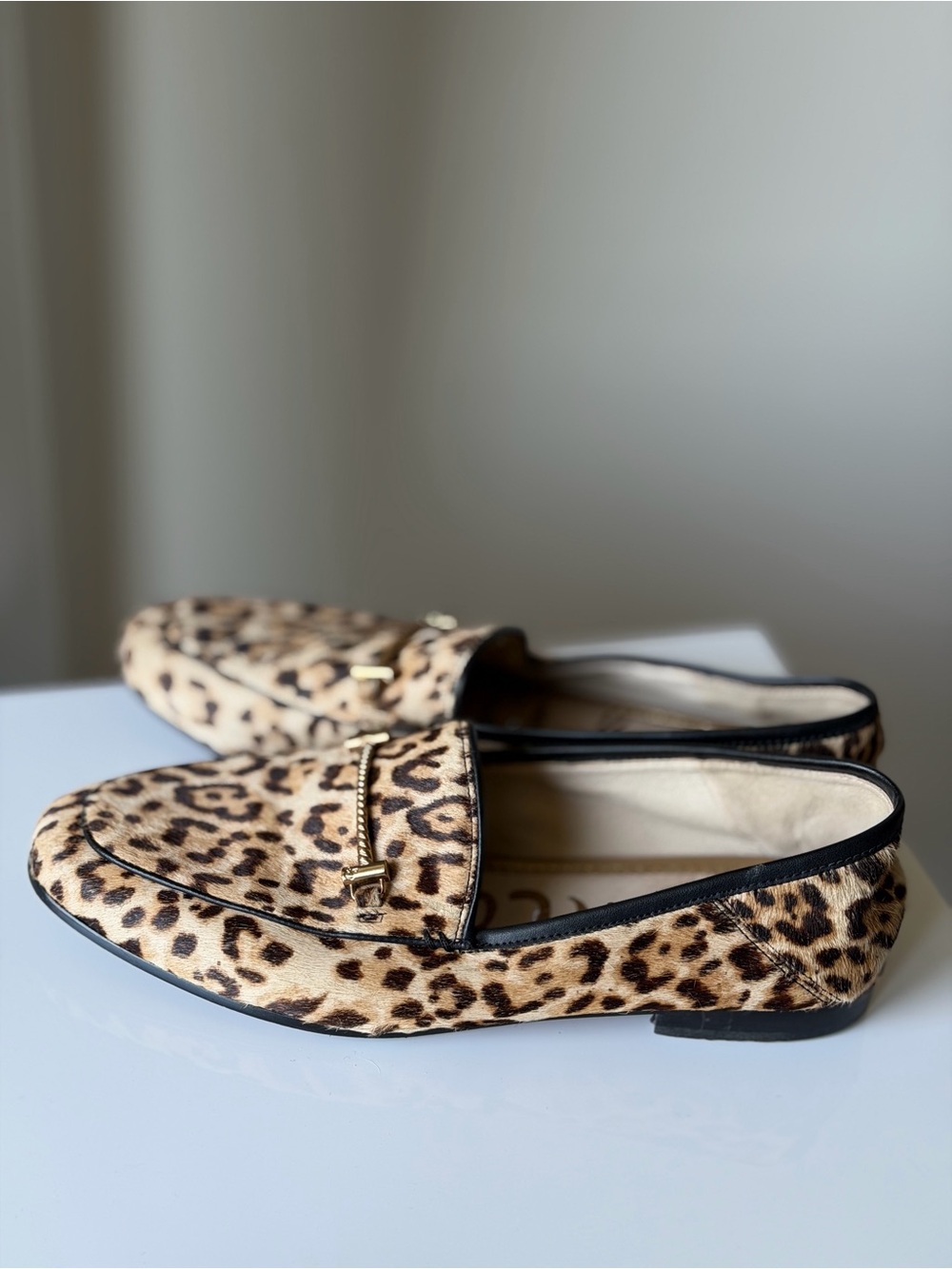 Sam Edelman Leopard Print Loafers with Gold Bit - Picture 2 of 4